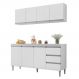 Kit de Cozinha Andréia Balcão 150cm Branco com Tampo MDP e Aéreo - AJL Móveis