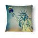 Almofada Design 043 Estatua da Liberdade 43 x 43 cm Branco, Azul
