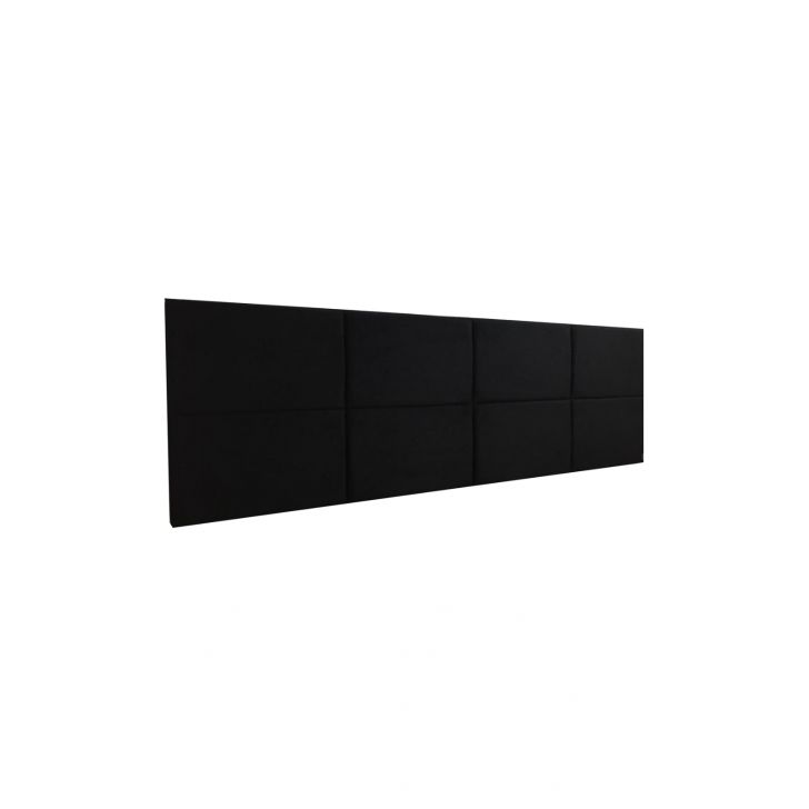 Cabeceira Estofada King 8 Blocos Não é Segredo Suede Liso Preto 195x60