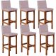 Kit 06 Banquetas Altas Para Cozinha Sala De Jantar Fixa Alya L02 Suede Rosê - Lyam Decor