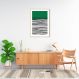 Quadro Verde Linhas Abstratas 86x60 Filete Marfim