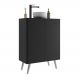 Gabinete Banheiro 2 Portas Retrô 63cm Multimóveis V5006 Preto/Branco