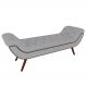 Puff Recamier Calçadeira 195cm Pés Palito Madeira Vêneto Z37 Veludo Cinza - Mpozenato