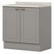 Balcao com Tampo 2 Portas 80 cm Americana Cinza Calcare Henn