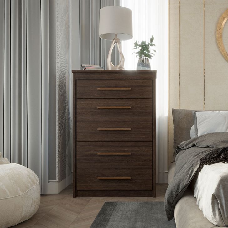 Cômoda Elegance 5 Gavetas Capuccino Wood