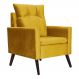 Poltrona Decorativa Ligia Luxo Veludo Mostarda - DS Estofados