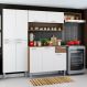 Cozinha Compacta Madesa Emilly Top com Armário e Balcão - Rustic/Branco
