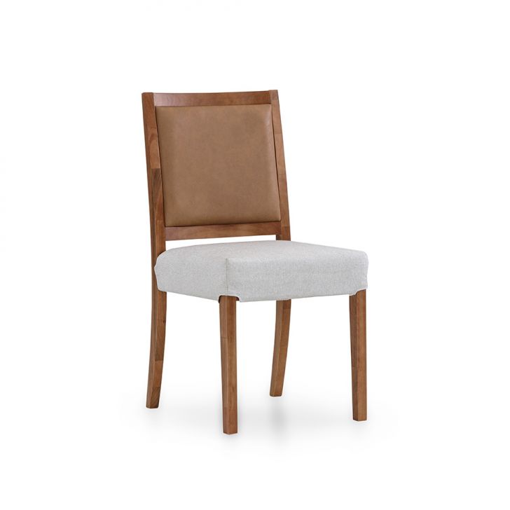 Cadeira Yang Linho Cru e Caramelo