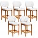 Kit 05 Banquetas Baixa Bar Cozinha E Sala De Jantar Fixa Betta L02 Imbuia Facto Branco - Lyam Decor