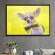 Quadro Decorativo Pinscher De Gravata Amarela-34x49Cm