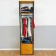 Arara de Roupas de Ferro e Madeira Middle Style Industrial Slim com 1 Gaveteiro Nozes e Preto