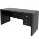Mesa para Escritório Reversível 155 cm 3 gavetas Preto