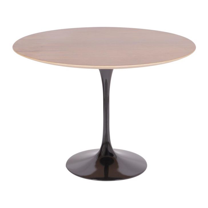 Mesa Saarinen Redonda Imbuia 107cm - Base Preta