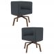 Kit 2 Poltronas Decorativas Base Ka Madeira Betina B-317 Veludo Cinza - Domi