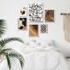 Kit 6 Quadros Marrom e Preto - Formas - com vidro