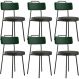 Kit 06 Cadeiras Decorativa Estofada Sala Jantar Barcelona L02 Facto Verde Musgo Linho Chumbo - Lyam