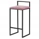 Banqueta Decorativa Selena Base Preta Veludo Rosê G41 - Gran Belo