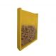 Quadro Porta Rolhas de Vinho Champanhe Tampinhas Decorativo de Parede Amarelo Laca
