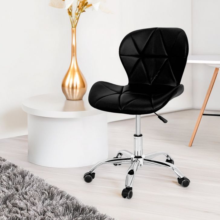Cadeira Escritório Slim Vegas Base Giratória Estofada Preto