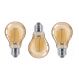 Kit 3 Lâmpada de Filamento LED A60 4W Âmbar 2200K Bivolt Retrô Vintage