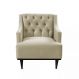 Kit 02 Poltronas Decorativa Clássica Capitonê Suede Bege - DS Móveis
