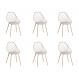 Conjunto com 6 Cadeiras Cloe Nude