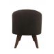 Puff Pé Palito Redondo Não é Segredo Suede Animale Marrom Escuro 40x45