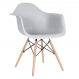 Mesa redonda Eames 120 cm + 4 cadeiras Eiffel DAW Mesa preto com cadeiras cinza claro