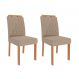 Conjunto com 2 Cadeiras Paola Wood Linho Bege e Madeira