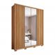 Image of Guarda-Roupa Solteiro com Espelho New Apollo Ripado 4 Portas 3 Gavetas Buriti e Fendi MO895CL66JIVMOB