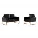 Image of Conjunto de Sofá 2 Lugares com 1 Poltrona Atena Revestimento Sintético Preto MO895UP66ROJMOB