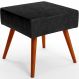Puff Banqueta Decorativa Com Pés Palito Lívia W01 Couríssimo Preto Brilho - Lyam Decor