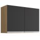 Armario Aereo 2 Portas 80cm Andreia Amendoa Preto REAJL Moveis