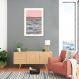 Quadro Rose Linhas Abstratas 86x60 Filete Marfim