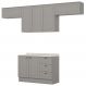 Cozinha Modulada 5 Pecas 280 cm Americana Cinza Calcare Henn
