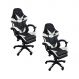 Kit 2 Cadeiras Gamer Stillus Ergonômica com Apoio Para os Pés - Preta / Branca