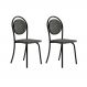 Conjunto 2 Cadeiras De jantar 1738 Carraro Preto/Cinza