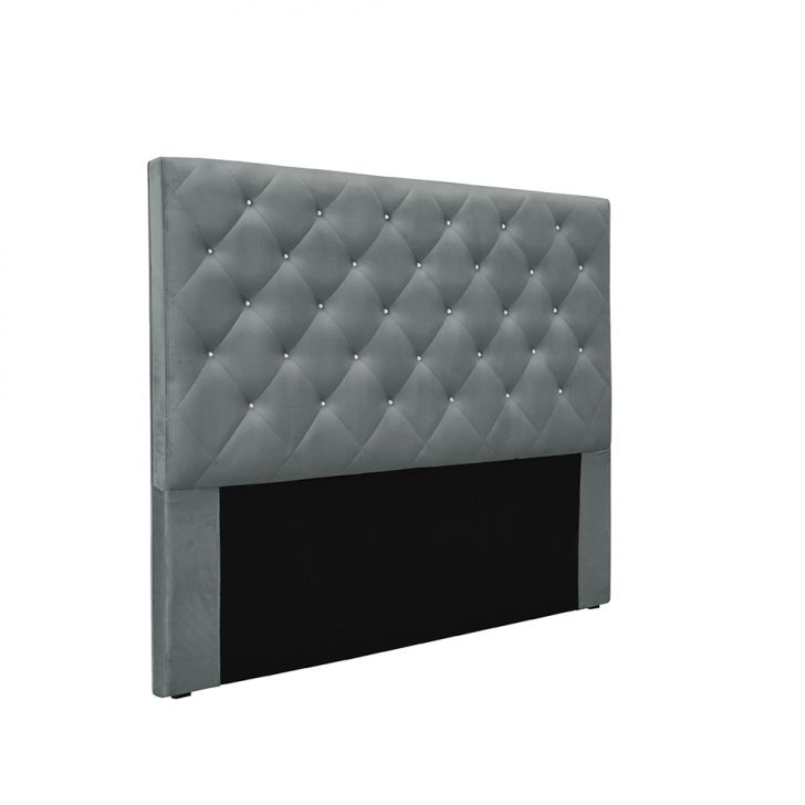 Cabeceira Casal Tânia Veludo Cinza
