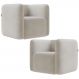 Kit 02 Poltronas Decorativas Para Sala de Estar Fixa Living Peônia K01 Veludo Bege - Lyam Decor