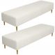 Kit 02 Puffs Decorativo Sala de Estar Bali W01 Pés Palito 190x60cm Linho Champagne - Lyam Decor