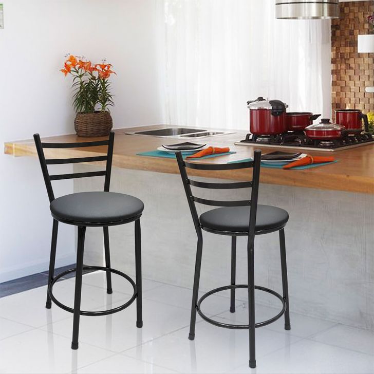 Conjunto com 2 Banquetas Lorena Preto 75 cm