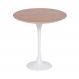 Mesa Saarinen Lateral Oval Imbuia 57x38cm - Base Branca