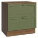 Balcão de Cozinha 80 cm 2 Gavetas Rustic/Verde Vik Madesa