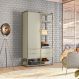 Guarda-Roupa Closet Industrial Mital 1 Porta 4 Gavetas Off White e Dourado