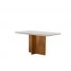 Mesa de Jantar Retangular com Tampo de Vidro Ane Imbuia e Off White