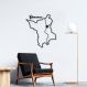 Quadro Escultura Mapa Estado de Roraima 90x82 Preto