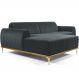 Sofá 5 Lugares com Chaise Esquerdo Para Sala Molino 320cm D02 Veludo Cinza C-317 - Lyam Decor