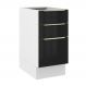 Balcão Madesa Lux 40 cm 3 Gavetas (Sem Tampo) - Branco/Preto
