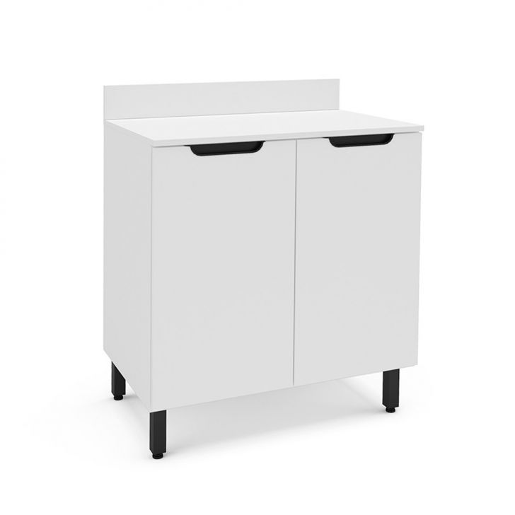 Balcão De Cozinha Meena Com Tampo 2 Portas Branco