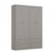 Guarda-Roupa Infantil Orion 4 Portas 4 Gavetas Cinza
